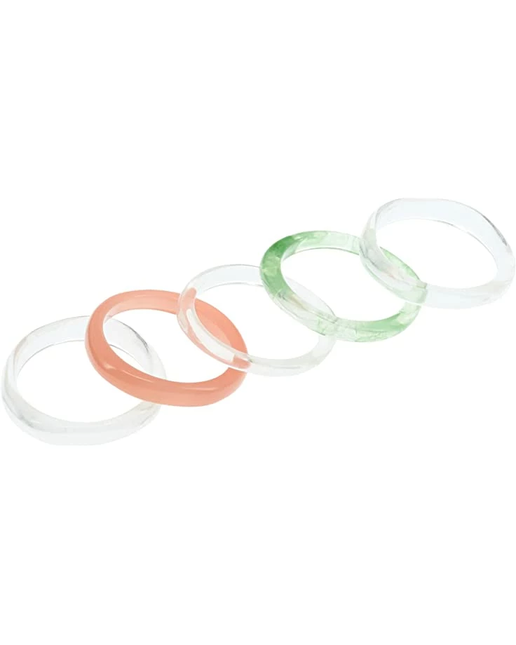 Madewell Rings Five-Piece Resin Stacking Ring Set 1 Madewell Rings Five-Piece Resin Stacking Ring Set
