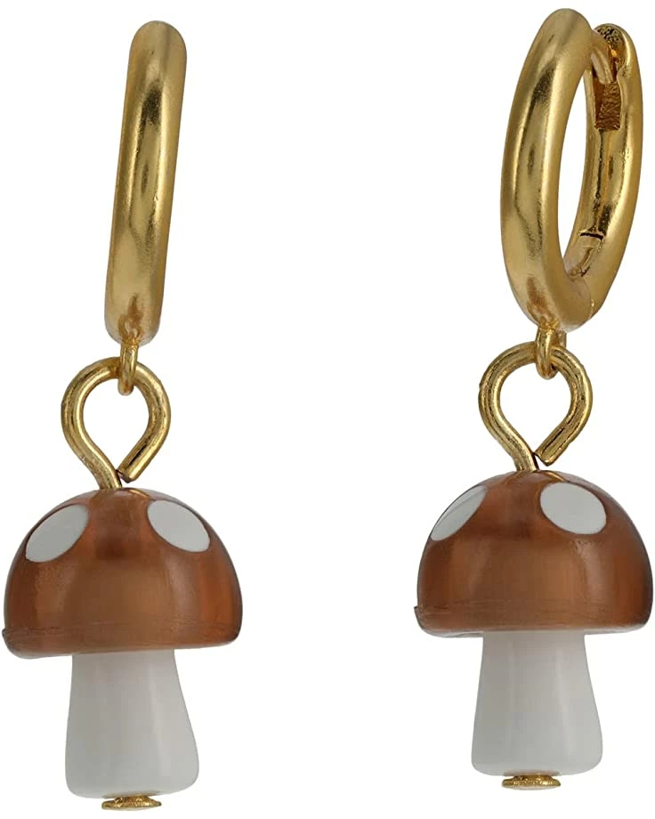 Madewell Mushroom Charm Huggie Hoop Earrings 1 Madewell Mushroom Charm Huggie Hoop Earrings