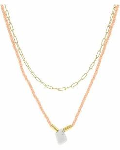 Madewell Necklaces Stone Collection Two-Piece Beaded Howlite Necklace Set