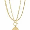 Madewell Necklaces Two-Piece Scalloped Coin Herringbone Necklace Set