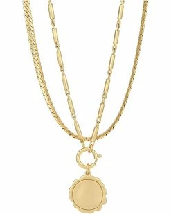 Madewell Necklaces Two-Piece Scalloped Coin Herringbone Necklace Set