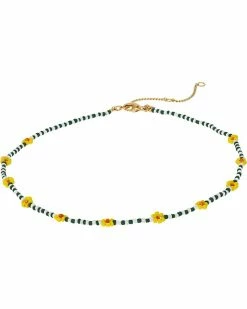 Madewell Necklaces Striped Seed Bead Daisy Choker Necklace