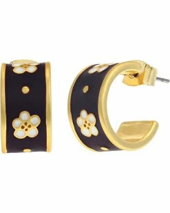 Madewell Faded Magnolia Hoop Enamel Earrings