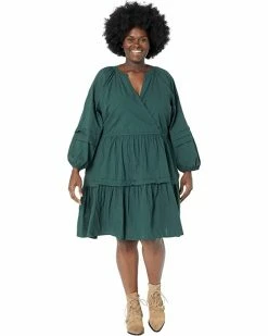 Madewell Dresses Plus Crinkle Poplin Wrap Mini Dress