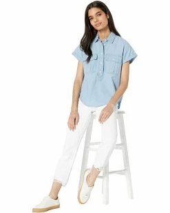 Madewell Shirts & Tops Indigo Safari Popover Shirt -Madewell Shop 618iCbfuDwL. AC SR736920