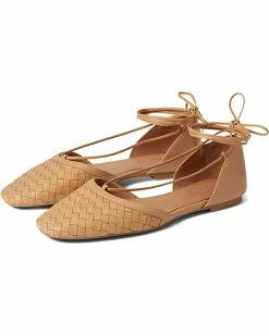 Madewell Flats The Celina Lace-Up Flat in Woven Leather