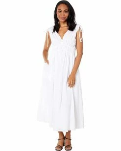Madewell Dresses Sophia Smocked Midi Dress in Windowpane
