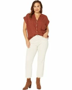 Madewell Shirts & Tops Plus Collarless Central Shirt in Jacquard -Madewell Shop 61VPvExz xL. AC SR736920