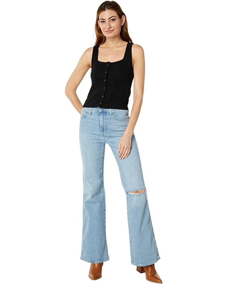 Madewell 11" High-Rise Flare Jeans in Eversfield Wash: Knee-Rip Edition 4 Madewell 11" High-Rise Flare Jeans in Eversfield Wash: Knee-Rip Edition - Image 4