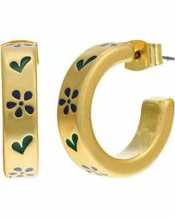 Madewell Wisteria Enamel Hoop Earrings