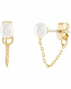 Madewell Freshwater Pearl Chain Stud Earrings