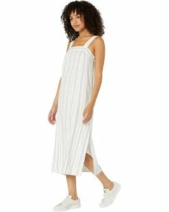 Madewell Dresses Linen-Cotton Princess-Seamed Midi Dress in Stripe