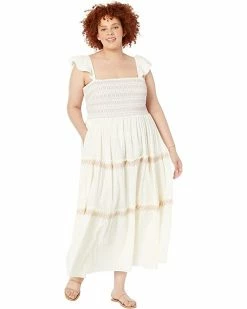 Madewell Dresses Plus Lucie Smocked Tiered Midi Dress