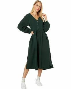 Madewell Dresses Davina Lightspun Button Placket Easy Midi Dress