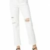 Madewell Jeans The Perfect Vintage Straight Jean in Tile White: Ripped-Knee Edition