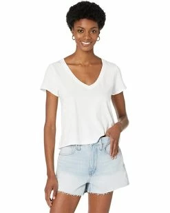 Madewell Shirts & Tops Softfade Cotton V-Neck Crop Tee -Madewell Shop 7155EtKPtxL. AC SR736920