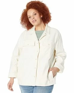 Madewell Coats & Outerwear Plus Drakefield Shirt-Jacket in Ecru