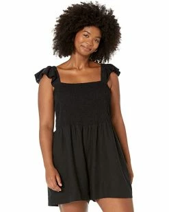 Madewell Jumpsuits & Rompers Plus Linen-Blend Lucie Smocked Romper