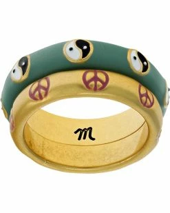 Madewell Rings Enamel Yin-Yang Stacking Ring Set