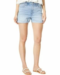 Madewell High-Rise Denim Shorts in Astell Wash: Ripped Edition