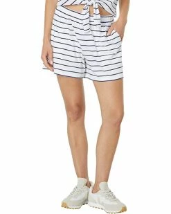Madewell MWL Pull-On Seamed Shorts in Stripe
