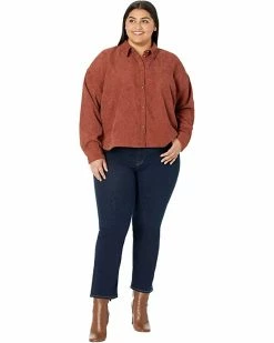 Madewell Shirts & Tops Plus Long Sleeve Cropped Shirt in Drapey Corduroy -Madewell Shop 71DWFE3X15L. AC SR736920