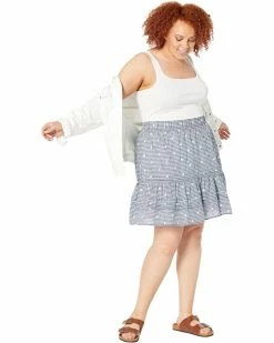 Madewell Skirts Plus Embroidered Tiered Pull-On Mini Skirt in Gingham Check -Madewell Shop 71H7qOq2bbL. AC SR736920
