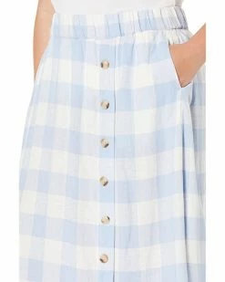 Madewell Skirts Plus Linen-Blend Side-Button Midi Skirt in Gingham Check -Madewell Shop 71IiP4vn3AL. AC SR736920