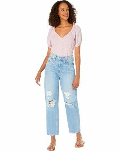 Madewell Shirts & Tops Linen-Blend Puff-Sleeve Button-Wrap Top in Plaid -Madewell Shop 71NbPNBvl9L. AC SR736920