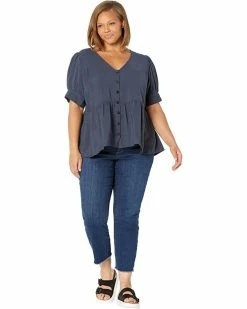 Madewell Shirts & Tops Plus Drapeweave Puff-Sleeve Peplum Top -Madewell Shop 71OBXTOtp L. AC SR736920