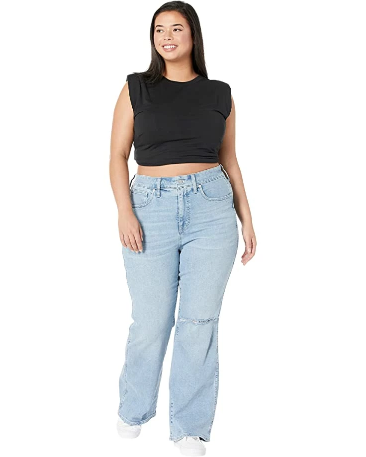 Madewell Plus 11" High-Rise Flare Jeans in Eversfield Wash: Knee-Rip Edition 4 Madewell Plus 11" High-Rise Flare Jeans in Eversfield Wash: Knee-Rip Edition - Image 4