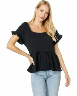 Madewell Shirts & Tops Knit Lightspun Ruffle-Hem Top