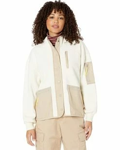 Madewell Coats & Outerwear Drapey Sherpa Buick Snapfront Jacket Color-Block