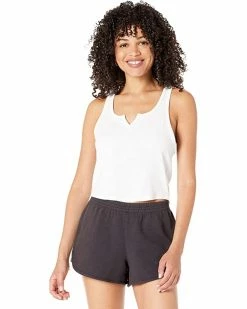 Madewell Shirts & Tops MWL Ribbed Split-Neck Crop Tank