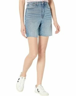 Madewell High-Rise Mid-Length Denim Shorts in Bingley Wash: TENCEL™ Denim Edition