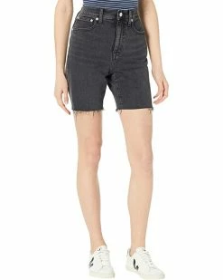 Madewell High-Rise Mid-Length Denim Shorts in Claybrook Wash