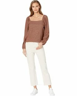 Madewell Shirts & Tops Jacquard Puff-Sleeve Button-Front Crop Top -Madewell Shop 71YGiq9Wt4L. AC SR736920