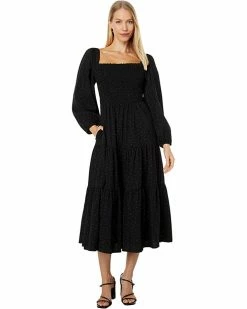Madewell Dresses Lucie Tiered Midi Dress in Dot