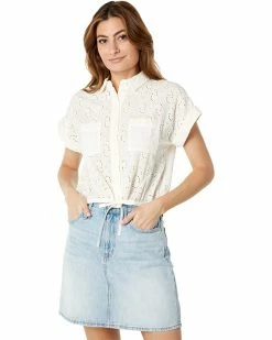 Madewell Shirts & Tops Eyelet Button-Up Drawstring Shirt