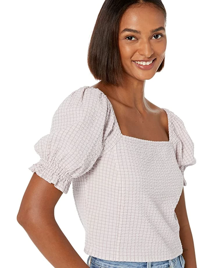 Madewell Shirts & Tops Seersucker Hopewell Puff-Sleeve Crop Top in Plaid 3 Madewell Shirts & Tops Seersucker Hopewell Puff-Sleeve Crop Top in Plaid - Image 3