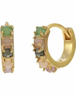 Madewell Stone Collection Inlaid Huggie Hoop Earrings