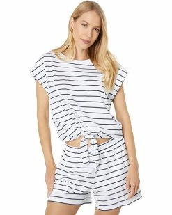 Madewell Shirts & Tops MWL Tie-Front Tee in Stripe