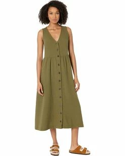 Madewell Dresses Lightspun Button-Front Tank Midi Dress