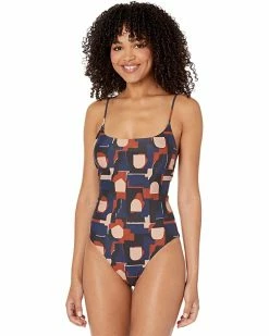 Swimwear Madewell Second Wave Spaghetti-Strap One-Piece Swimsuit in Color Collage