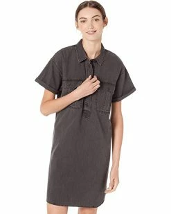 Madewell Dresses Denim Popover Shirtdress in Lunar Wash