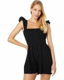 Madewell Jumpsuits & Rompers Linen-Blend Lucie Smocked Romper