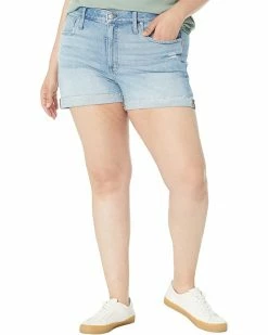 Madewell Plus High-Rise Denim Shorts in Astell Wash: Ripped Edition