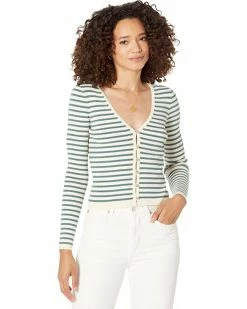 Madewell Sweaters Carmon Crop Cardigan Sweater in Stripe