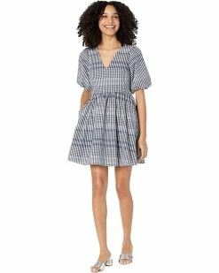 Madewell Dresses Poplin V-Neck Bubble-Sleeve Mini Dress in Plaid -Madewell Shop 71vUMmU1x7L. AC SR736920