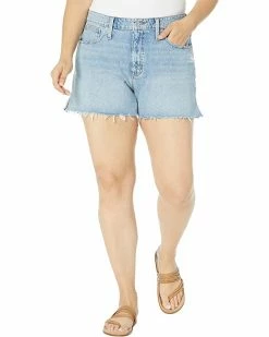 Madewell Plus Relaxed Denim Shorts in Madera Wash: Side-Slit Edition